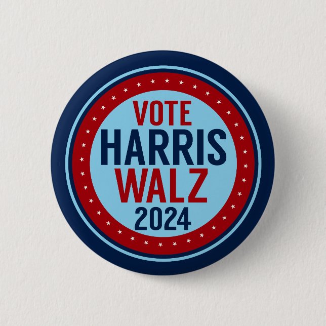 Wahl Harris Walz zum Präsidenten 2024 Button (Vorderseite)