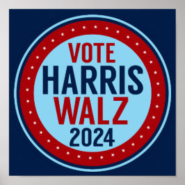 Wahl Harris Walz zum Präsidenten 2024 Poster