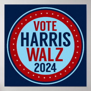 Wahl Harris Walz zum Präsidenten 2024 Poster