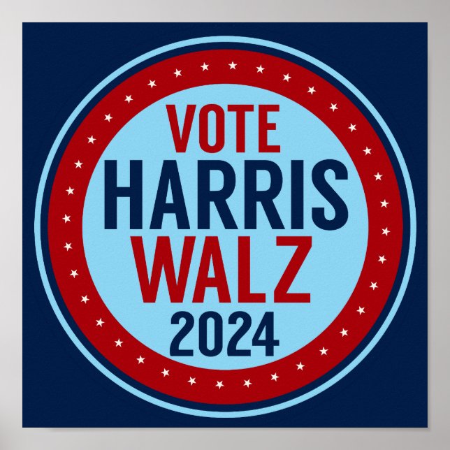 Wahl Harris Walz zum Präsidenten 2024 Poster (Vorne)