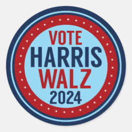 Wahl Harris Walz zum Präsidenten 2024 Runder Aufkleber