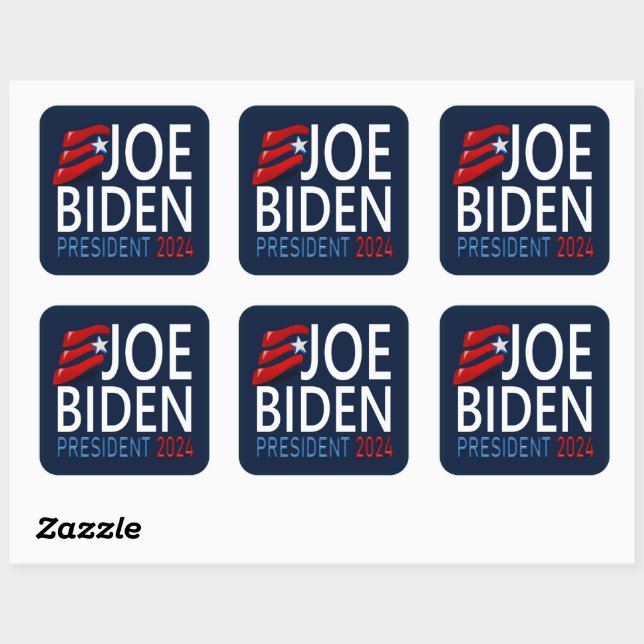Wahl Joe Biden Präsident 2024 Quadratischer Aufkleber (Blatt)