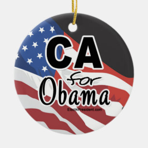 Wahl Kalifornien für Obama Keramikornament