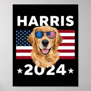 Wahl Kamala Harris 2024 Golden Retriever Dog U Poster