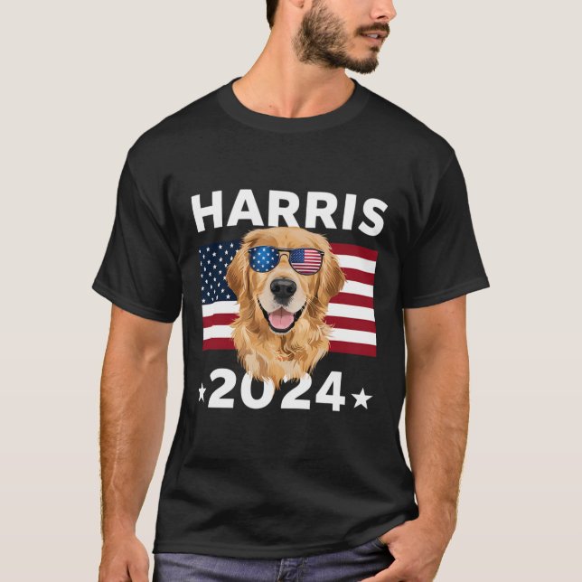 Wahl Kamala Harris 2024 Golden Retriever Dog U T-Shirt (Vorderseite)