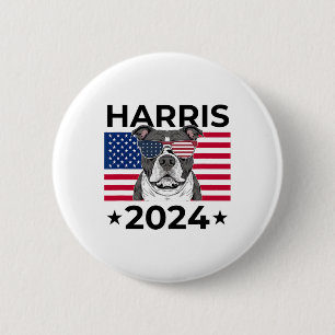Wahl Kamala Harris 2024 Pitbull Dog Usa F Button