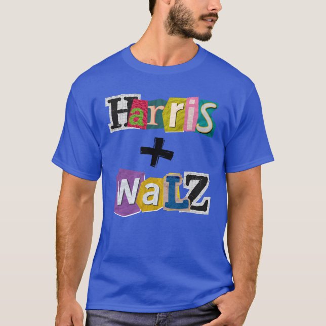 Wahl Merch Harris Walz Demokratisches Party T-Shirt (Vorderseite)
