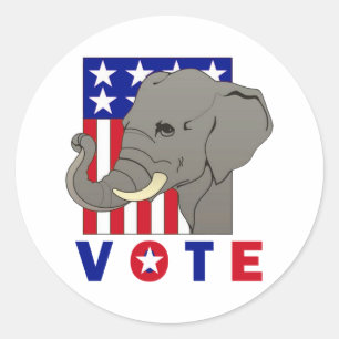 WAHL REPUBLIKANISCHER ELEPHANT RUNDER AUFKLEBER