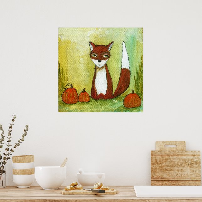 Wahl treffen Whimsical Woodland Fox Art Malerei Poster (Küche)
