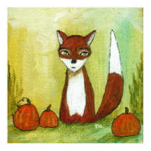 Wahl treffen Whimsical Woodland Fox Art Malerei