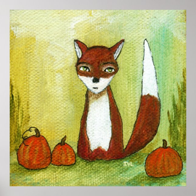Wahl treffen Whimsical Woodland Fox Art Malerei Poster (Vorne)
