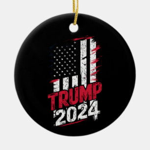 Wahl TRUMP 2024 USA Vintage-Flagge Keramik Ornament
