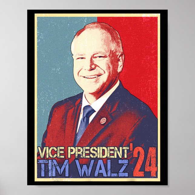 Wahl von Harris-Vizepräsident Tim Walz Waltz 2024 Poster (Vorne)