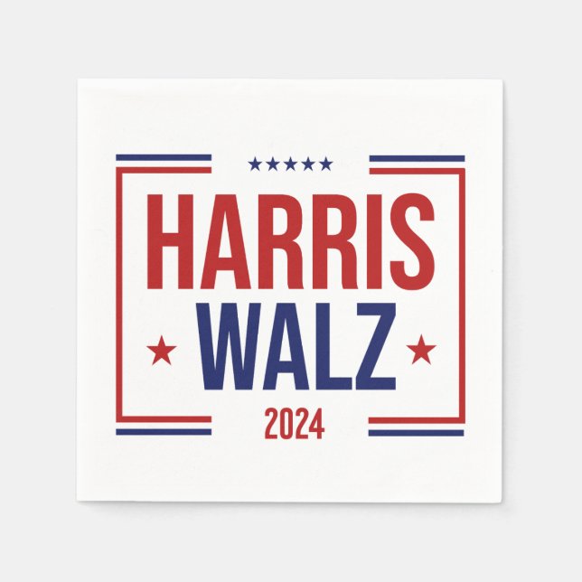 Wahl von Harris Walz Serviette (Vorderseite)