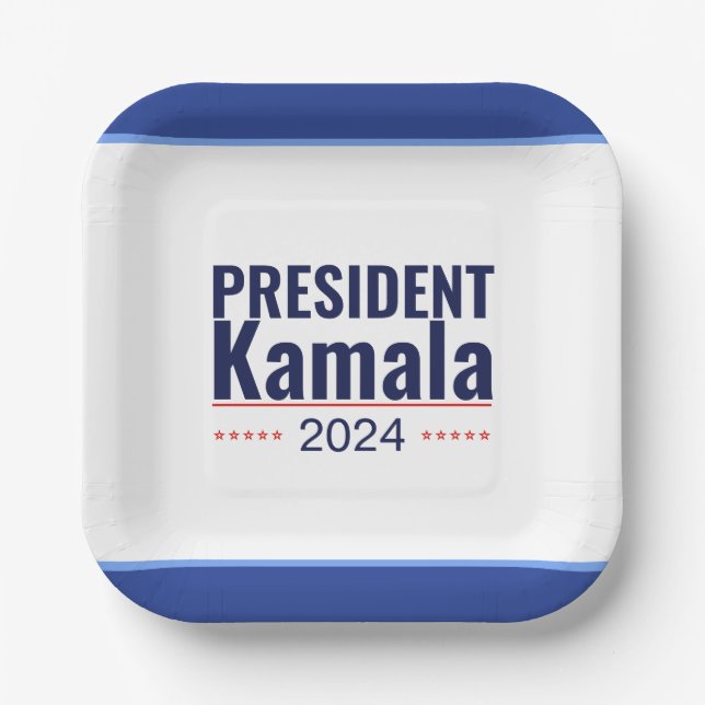 Wahl von Präsident Kamala 2024 Pappteller (Vorderseite)