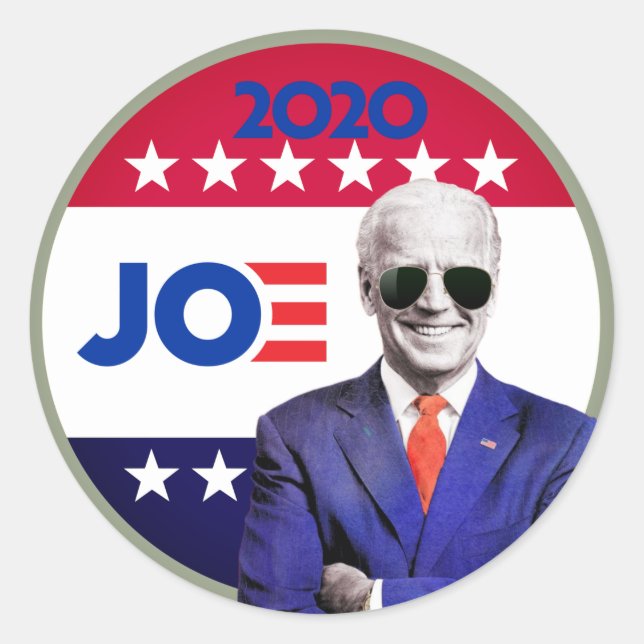 Wahl von Sunglass Joe Biden zum Präsidenten 20 Runder Aufkleber (Vorderseite)