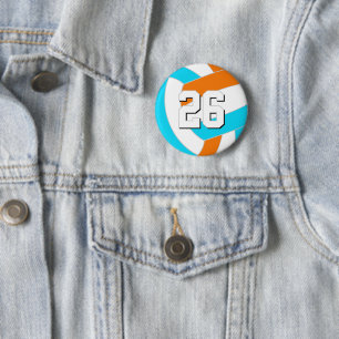 wähle BELIEBIGE Teamfarben w Trikotnummer Volleyba Button