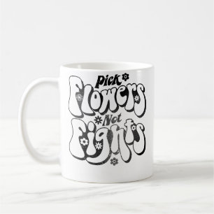 Wähle Blumen statt Kämpfe Vintage 70er Frieden Kaffeetasse