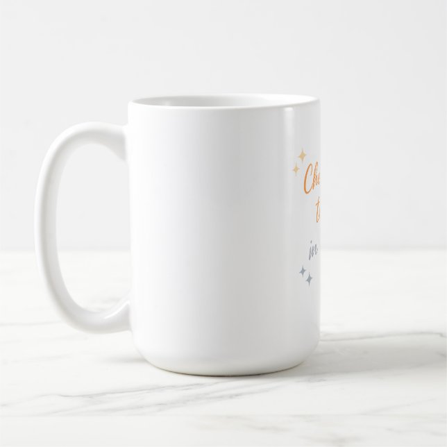 Wähle das Gute – Positives Zitat-Design Kaffeetasse (Links)