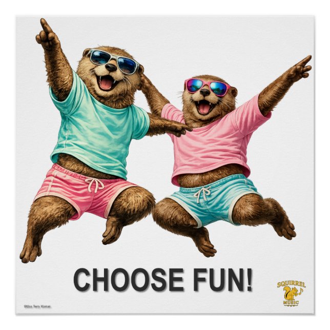Wähle das lustige Otter-Duo Poster (Vorderseite)