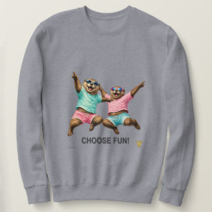 Wähle das lustige Otter-Duo Sweatshirt