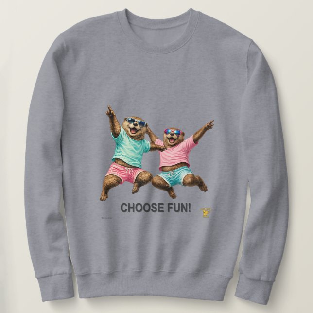Wähle das lustige Otter-Duo Sweatshirt (Design vorne)