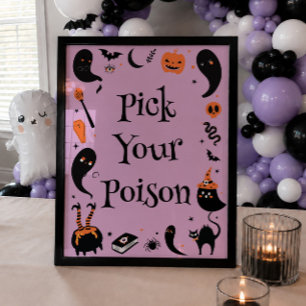 Wähle Dein Gift Halloween-Baby-Shower-Getränk Poster
