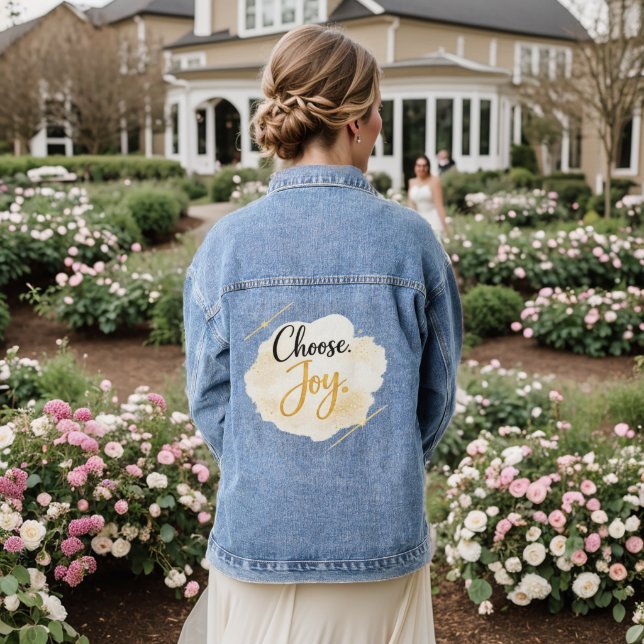 Wähle den Choose Joy Denim-Jacket Jeansjacke (Hochzeit Rückseite)