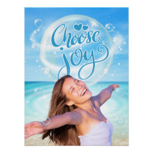 Wähle Freude Inspirierendes Strandposter Poster