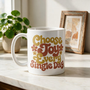 Wähle Freude jeden einzelnen Tag Retro Groovy Zita Kaffeetasse