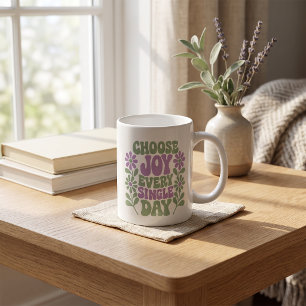 Wähle Freude jeden einzelnen Tag Sage Lavendel Kaffeetasse