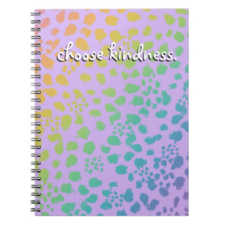 "Wähle Freundlichkeit." Rainbow Animal Print Noteb Notizblock