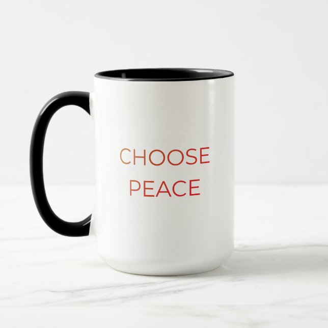 Wähle Frieden Tasse | Minimale ästhetische Soft Li (Links)