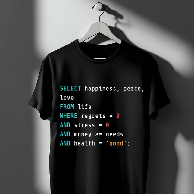 WÄHLE Glück SQL Programmierer  T-Shirt (Von Creator hochgeladen)