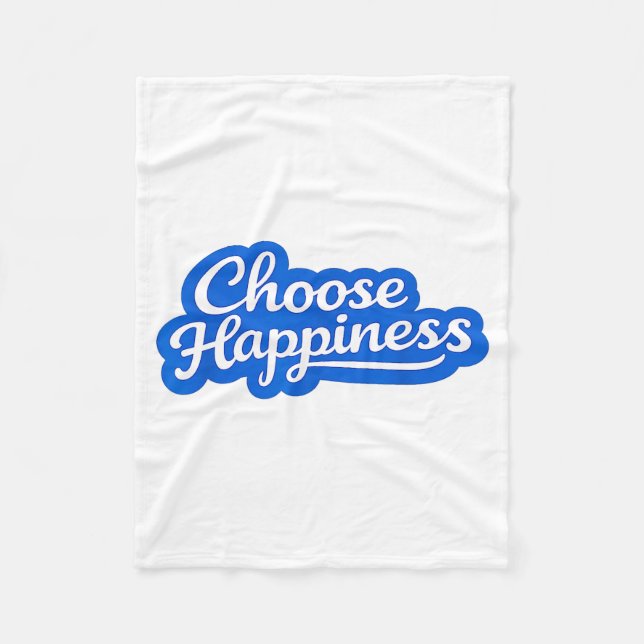 Wähle Glücklich - Glück Minimalist Retro Fleecedecke (Vorderseite)