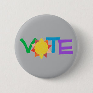 Wähle GOTV Button / Wähle mit Sonne