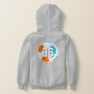 Wähle JEDEN Mannschaftsfarben w Trikotnummer Fußba Hoodie