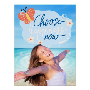 Wähle Jetzt Glück Inspirierendes Strandposter Poster