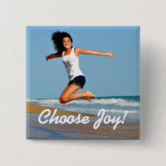 Wähle Joy! Happy Woman On Beach Square Button