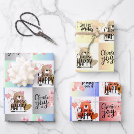 Wähle Joy; wähle Glück; bete aber Wrapping Paper Geschenkpapier Set