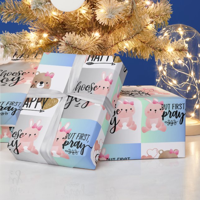 Wähle Joy; wähle Happy, aber bete das Papier zum W Geschenkpapier (Feiertage)