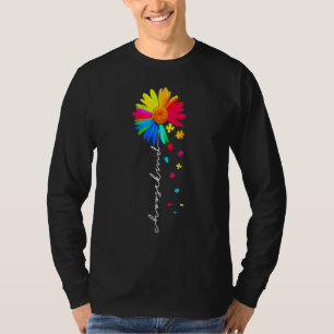 Wähle Kind Autismus Awareness Rainbow Sunflower Wa T-Shirt