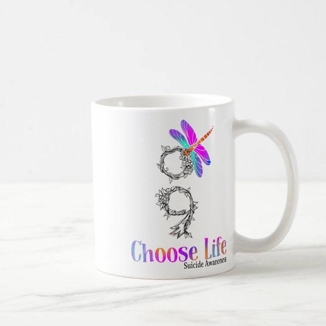 Wähle Life Suicide Awareness Dragonfly Kaffeetasse (Rechts)