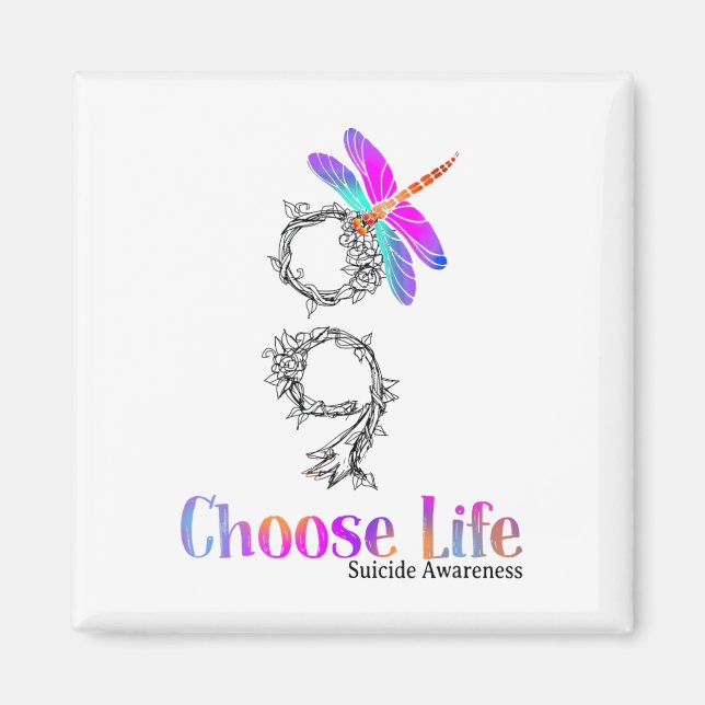 Wähle Life Suicide Awareness Dragonfly Magnet (Vorne)