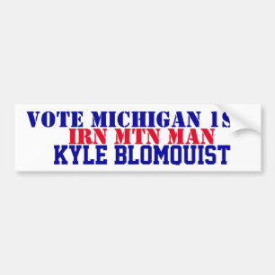 WÄHLE Michigan 1. Kyle Blomquist Iron Mtn Mann Autoaufkleber