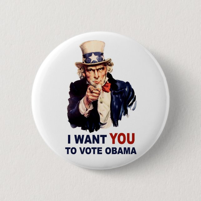 Wähle Obama Knopf Button (Vorderseite)