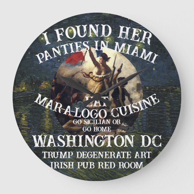 Wähle Politisch Patriotisch Trump Republikanische  Große Wanduhr (Vorderseite)