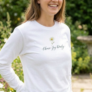 Wähle täglich Freude Weiße Daisy Ästhetik T-Shirt