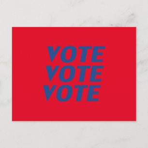 "Wähle wähle wähle" blau rot Postkarte