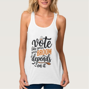 Wähle wie deine Hexenbesen davon abhängt Halloween Tank Top